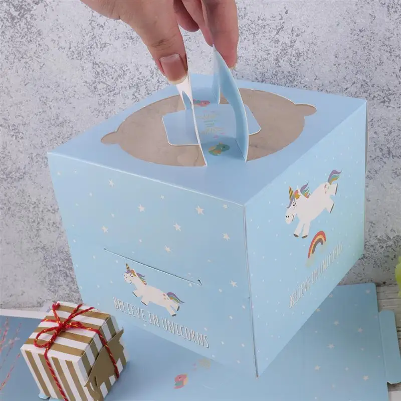 12pc 4 Inch Portable Cheese Cake Box Cute Unicorn Paper Candy Container DIY Gift Base Sweet Case Birthday Party Supplies | Дом и сад