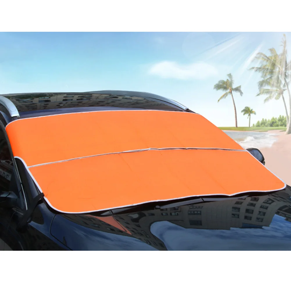 

Snow Shield Styling Windshield Cover UV Proof Mirror Protector With Fixing Strap Dustproof Universal Anti Freeze Car Accessories