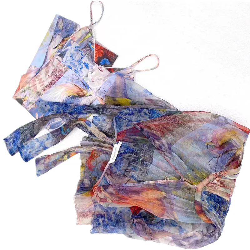 

Women's Dress 2021 Spring and Summer New Printed Casual Style Two-piece Short Dress