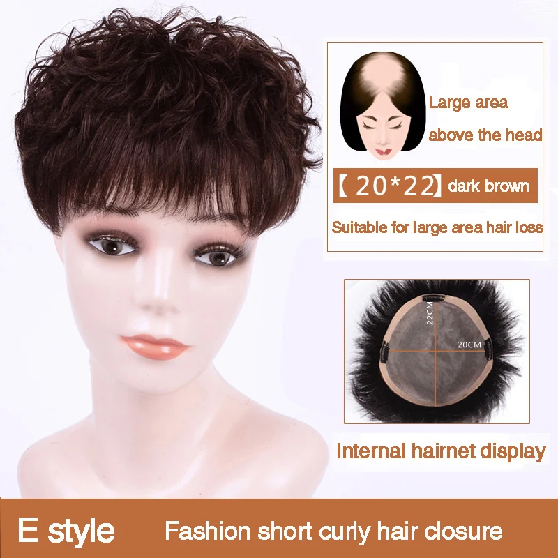 Salonchat Remy человеческие волосы на заколках в парике, прямые волосы с челкой для женщин, 7 стилей, доступны 16*18 - Цвет: E-20X22-2I33
