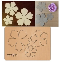 3 piece set of flower wood mold cutting knife mold scrapbook decorative embossing compatible with most hand die cutting