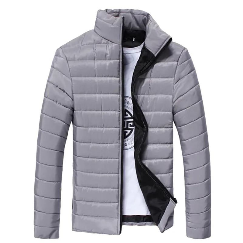 Autumn Winter Men's Parkas Jacket Slim Thick Fashion male Candy Color Striped Jackets And Coats | Мужская одежда