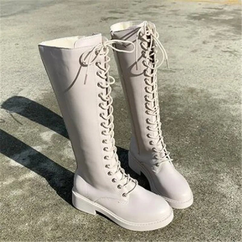 Осенне зимние стильные сапоги до колена женская обувь на высоком каблуке женские