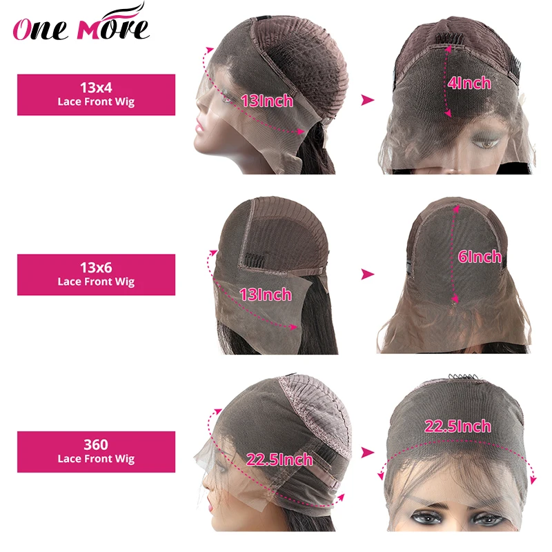 Парик One More на прямой сетке спереди Remy 360 парик 13X4/13X6 бразильские волосы 150%