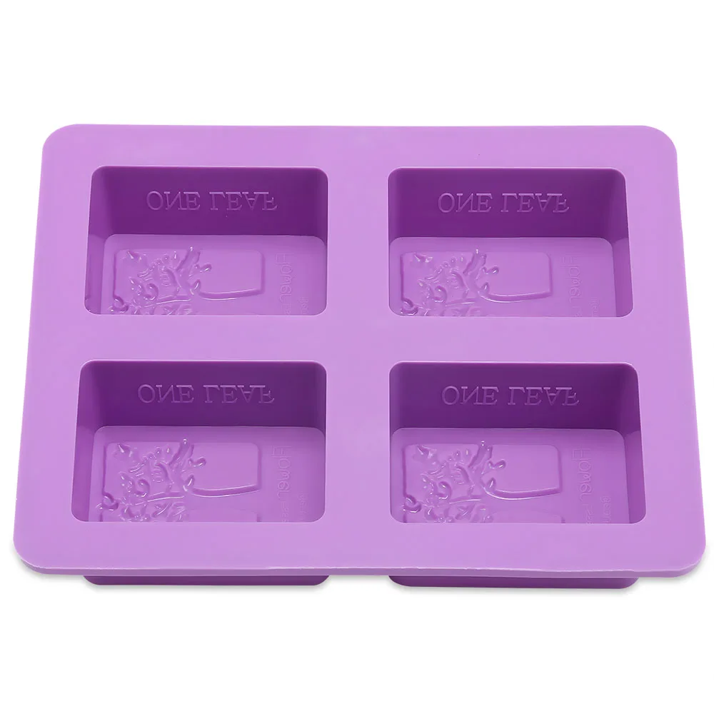 DIY прямоугольные Силиконовые Мыло Форма &quotдеревья&quot в форме 4 отверстия
