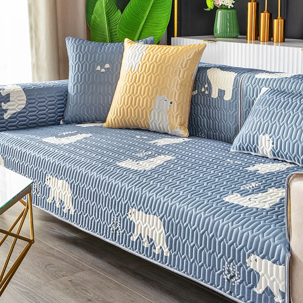 

Summer Sofa Covers for Living Room Latex Sofa Towel Non-slip Pet Dog Mat Cushion Removable Corner Cushion Home Decor Couch Cover
