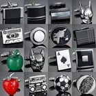 Мужские запонки для рубашки, черные запонки на заказ