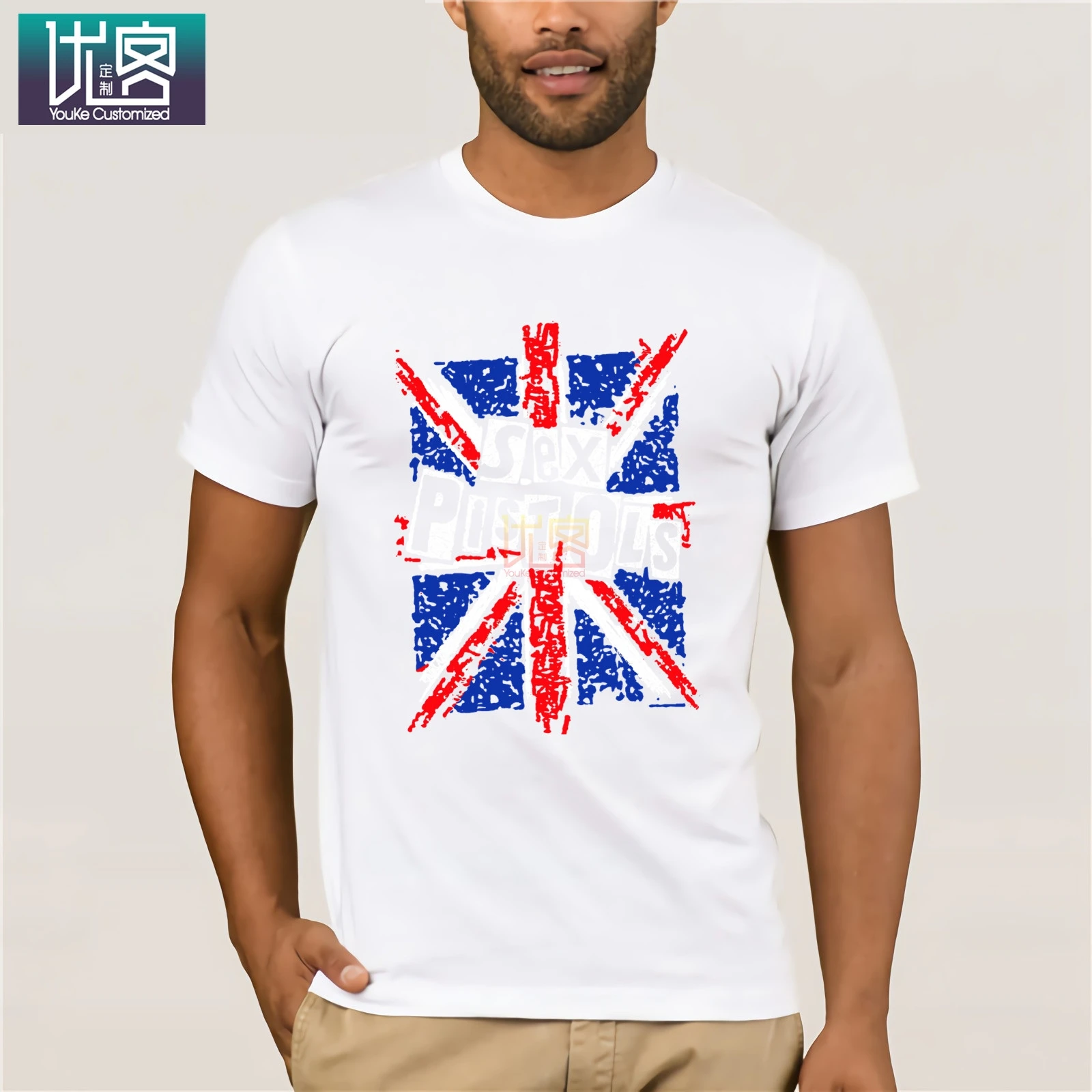 Sex Pistols Union Jack Женская Футболка-Черный удивительный короткий рукав Уникальный Повседневный короткий рукав Топ Хлопок Футболка подарок - Цвет: White