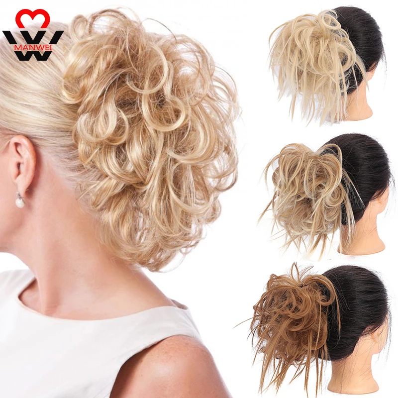 MANWEI спутанные волосы шиньоны для женщин синтетический парик кольцо обертывания