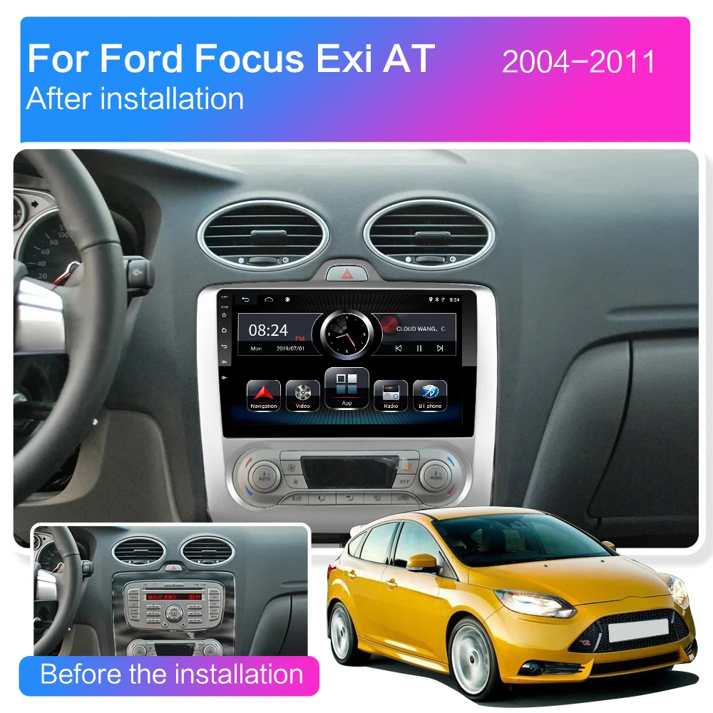 Автомагнитола для Ford Focus Exi AT 2004 20005 2006 2007 2008 2009 2010 2011 мультимедийный плеер с GPS