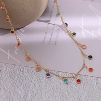 vintage crystal charm choker necklace for women boho drop charms chain neck girls necklace party jewelry wedding gift