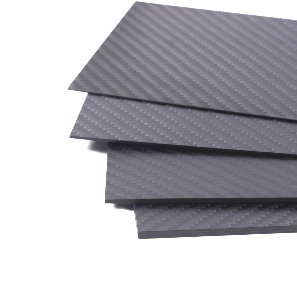 

0.5-6MM 100X250 mm 3K Matte Surface Twill Carbon Plate Panel Sheets High Composite Hardness Material Anti-UV Carbon Fiber Board