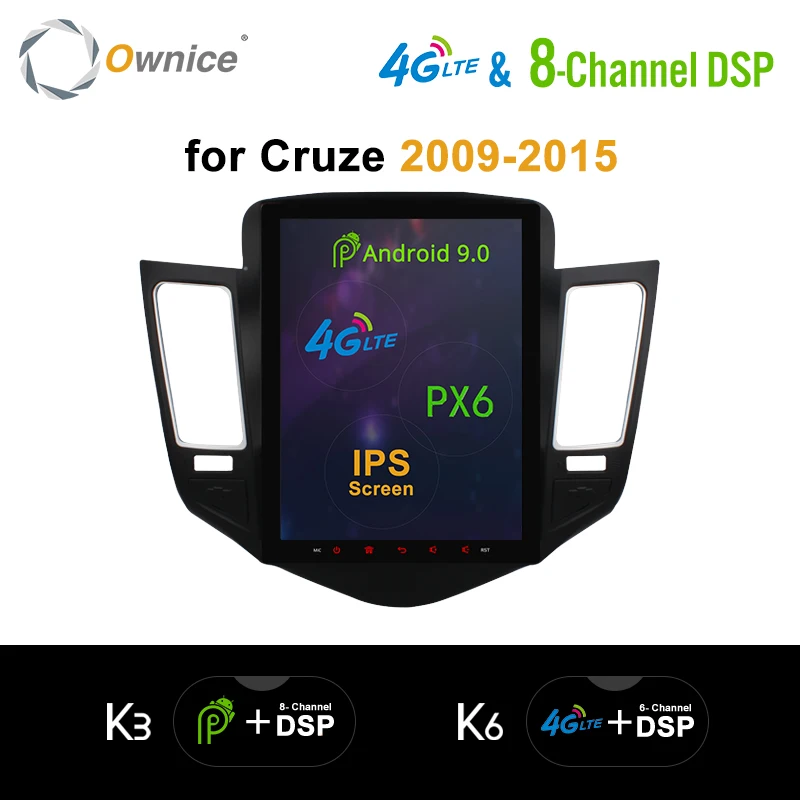 Ownice Vertical Android 10 автомобильный DVD K3 K6 автомобильное радио DSP 4G LTE SPDIF PX6 GPS навигация