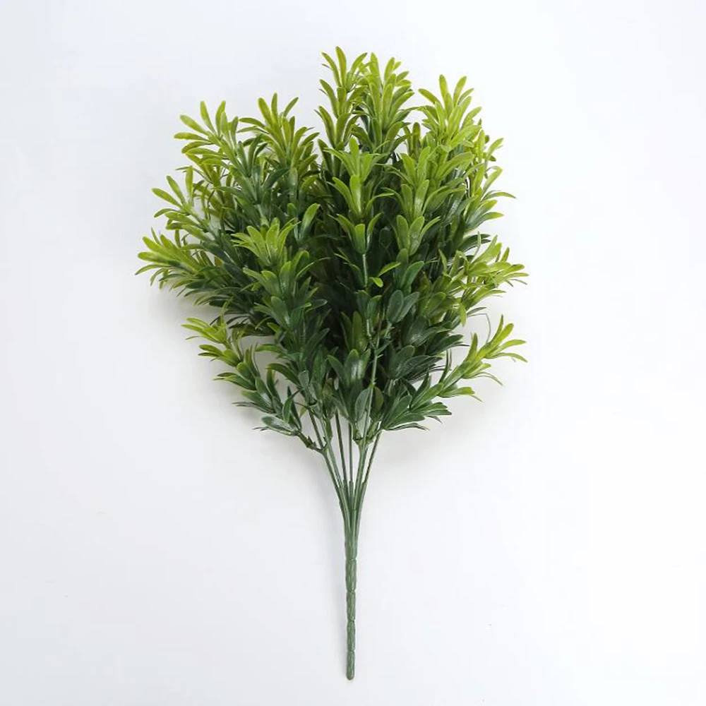 

5pcs 7 Fork Artificial Plants Eucalyptus Grass Plastic Ferns Green Leaves Fake Flower Plant Wedding Home Decoration Table Decors