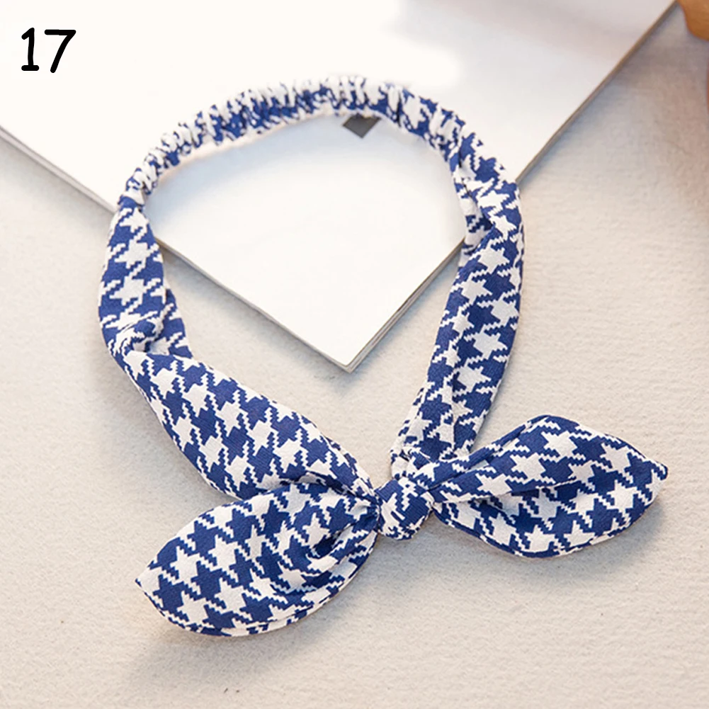 

Fashion Rabbit Ear Hairband Women Vintage Sweet Print Headband Bowknot Elastic Hair Bands Girls Hair Accessories Hair Scrunchie