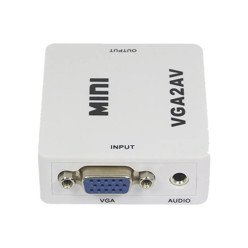 Mini VGA to AV RCA Converter with 3.5mm Audio VGA2AV/CVBS+Audio Convertor for HDTV PC 1080P | Электроника