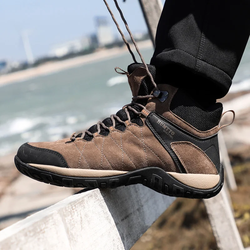 HUMTTO Brand Outdoor Sneakers Man Profession Hiking Shoes for Men Winter Climbing Camping Trekking Shoes Mens Leather Male Boots