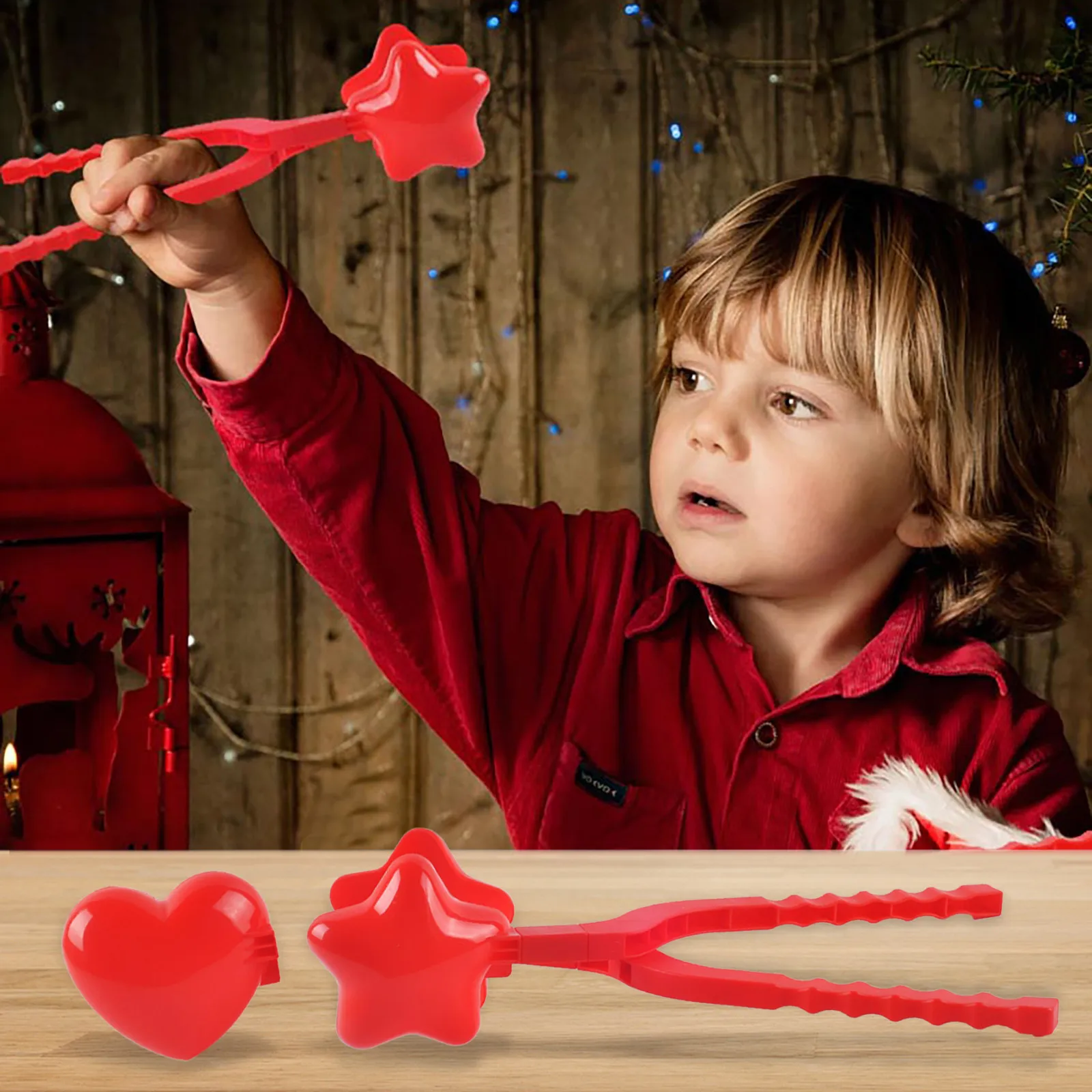 

Convertible Heart Shape Star Shape Snowball Maker Winter Plastic Snowball Maker Clip Kids Outdoor Mold Toys Playing Snow Tool