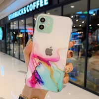 watercolor painting phone case for iphone 12 11 pro x xr max mini clear shockproof cover for iphone 8 7 plus xs max coque funda