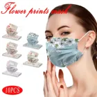 10 шт. одноразовая маска для взрослых Весенняя трехслойная защитная маска для лица с цветочным принтом маска для лица с цветочным узором