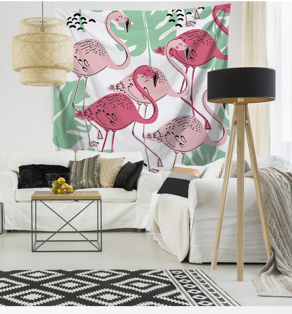 Скандинавский гобелен с фламинго настенные гобелены птицами домашний декор