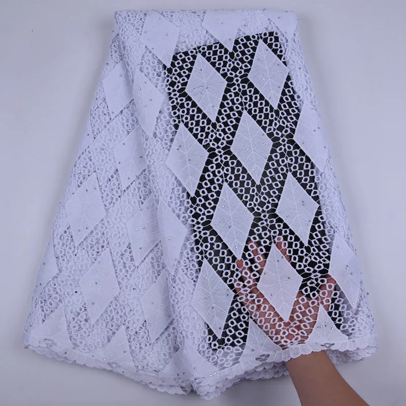 Чистый белый водорастворимый шнур превосходный мягкий африканская кружевная