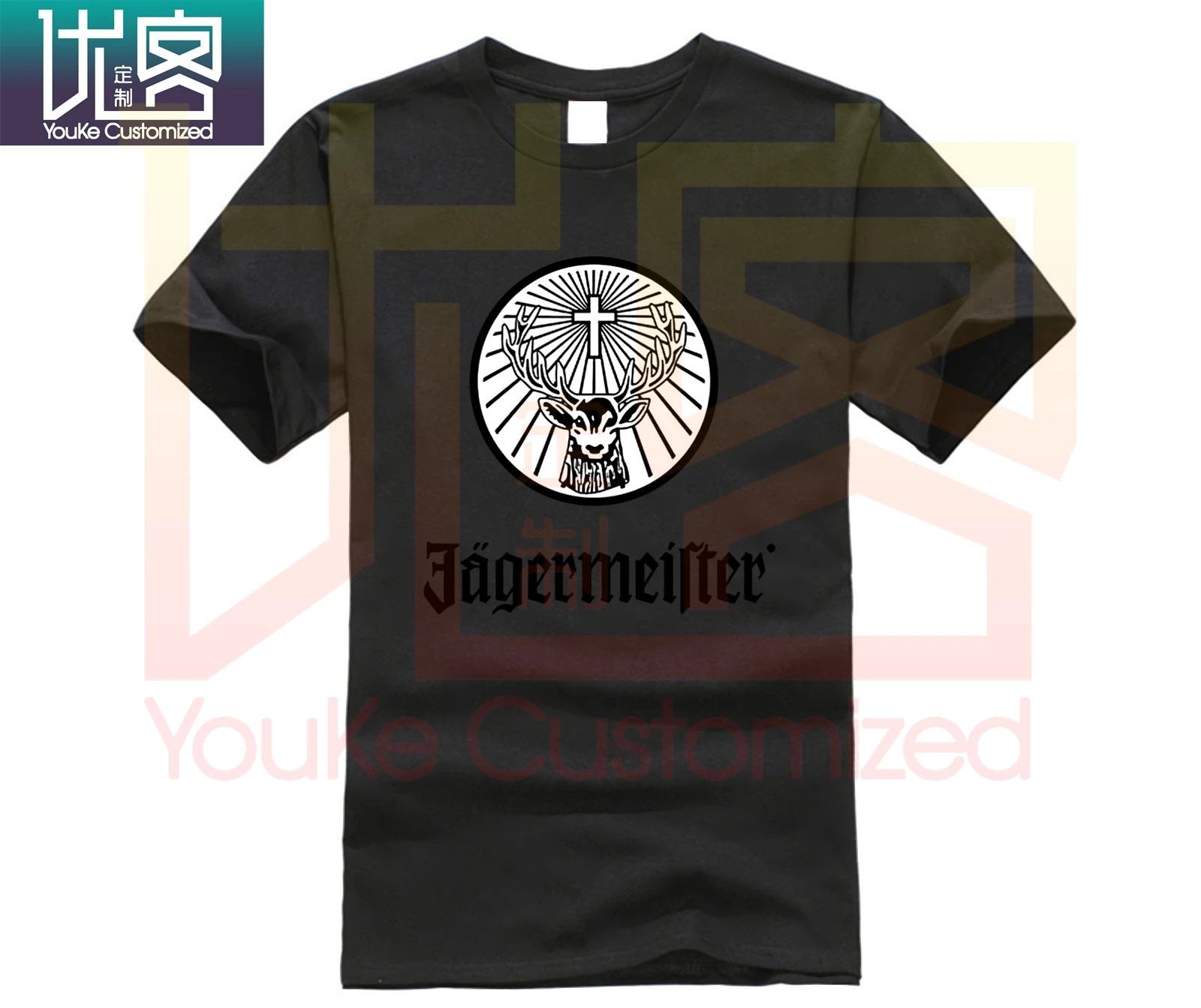 Мужская футболка в стиле ретро с логотипом jagermeister music tour Лидер продаж 100% хлопок