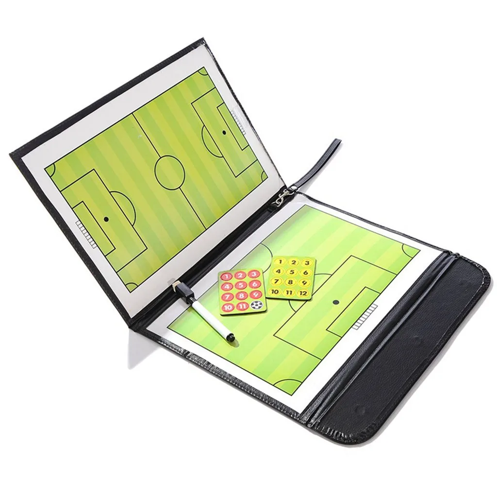 Soccer Table Trainning Assisitant Teams 2.5 Folding Leather Teaching Training Instructor Sand Board#g4 | Спорт и развлечения