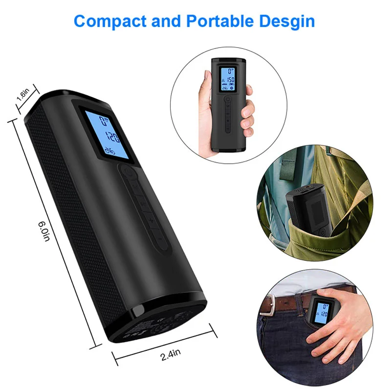 Comprar Inflador De Aire Eléctrico Para Bicicleta, Bomba De Aire Recargable Para Neumático De Bicicleta, De Coche Con Compresor De 12V