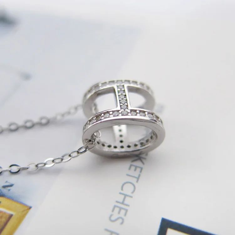 

s925 sterling silver necklace new hypoallergenic H letter fashion personality shape simple shape jewelry hot