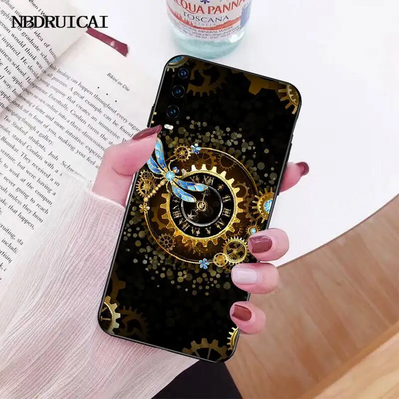 

NBDRUICAI Clock Mechanism Steampunk Coque Shell Phone Case for Huawei P30 P20 P10 P9 P8 Mate 20 10 Pro Lite