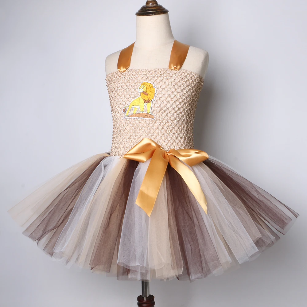 Lion King Tutu Dress Children Cartoon Animal Cosplay Costume Kids Halloween Carnival Christmas Party Dresses for Girls 2-12 | Детская