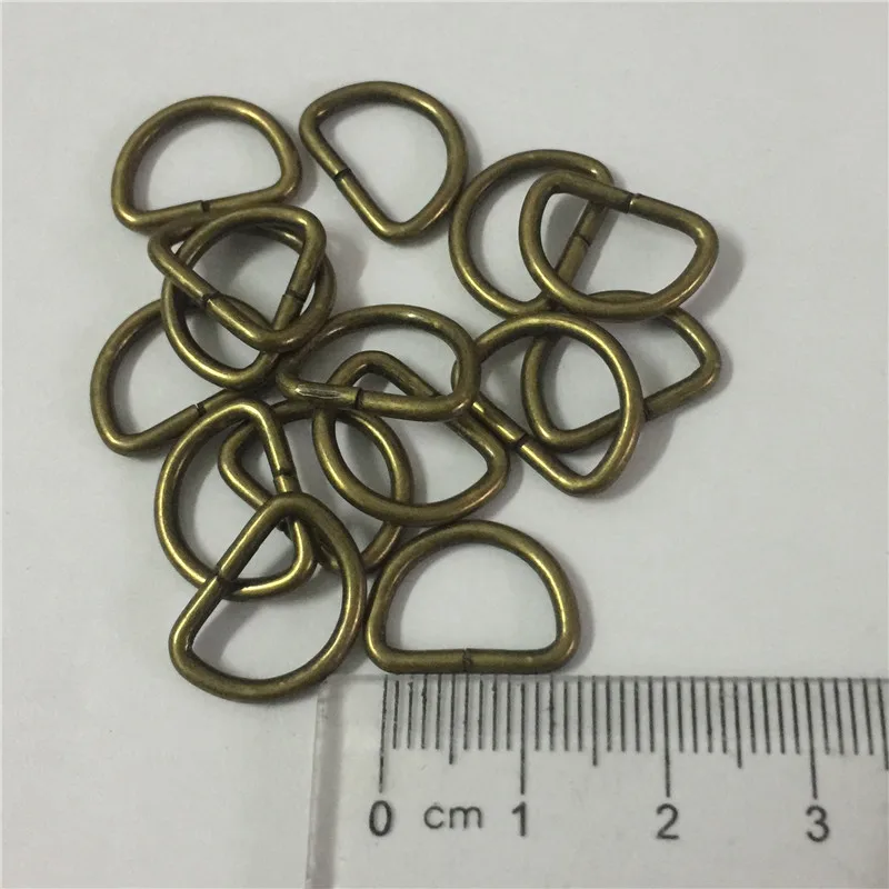 50 шт. 12 мм винтажная металлическая D Античный тип Кольцо соединение обувь сумки