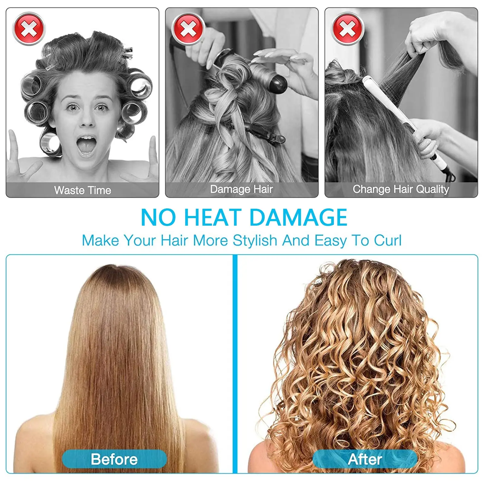 Длинные спиральные бигуди для волос 40 шт. без нагрева Спиральные Кудри ролики