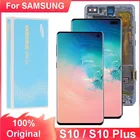 Оригинальный ЖК-дисплей AMOLED для SAMSUNG Galaxy S10, ЖК-дисплей G973, G973FDS, S10 Plus, G975, G975F, S10 + дисплей, сенсорный экран, дигитайзер с пятнами