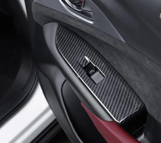 

For Mazda CX-3 CX3 2020 2016-2020 Car Accessories Interior Door Armrest Window Switch Cover Trim Sticker Decoration 4pcs LHD