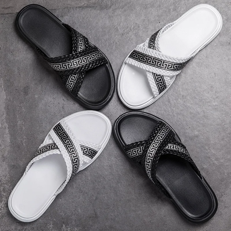 

slippers men chinelos slides beach flip flops casual summer 2020 brand mens handmade sandals High Quality sandalias playa hombre