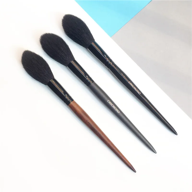 3-PIECES CHICHODO Pro Большая кисть для растушевки-прецизионная кисть для пудры-косметический инструмент для растушевки макияжа - Handle Color: 3-PIECES