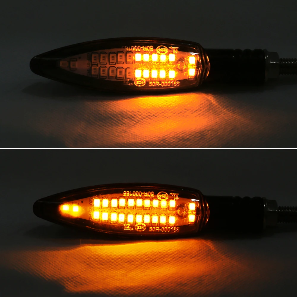 

2X Motorcycle Turn Signal Light E24 Turn Signal Lightings Built-in Flash Relay Flowing Signal Lamp Waterproof Motorbike Blinker