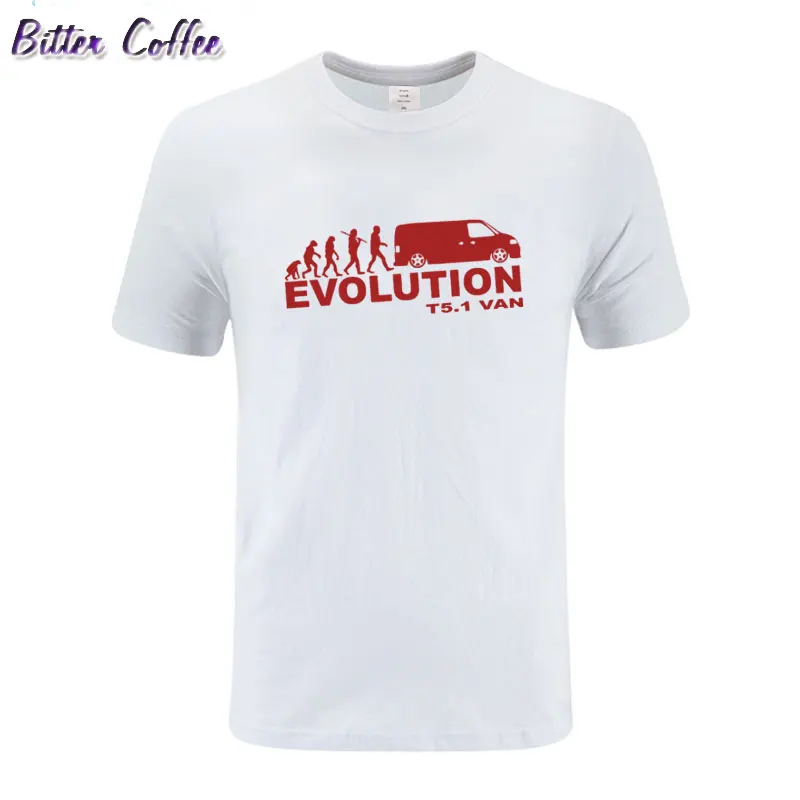 Мужская хлопковая футболка с коротким рукавом принтом эволюция автомобиля |