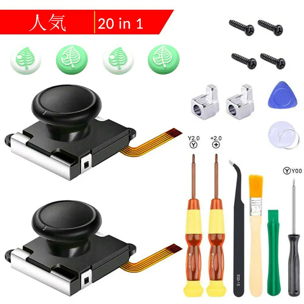 

3D Analog Joycon Joystick Replacement for Nintendo Switch Repair Tool kits Thumb Stick Joy Con Include Tri-Wing, Cross