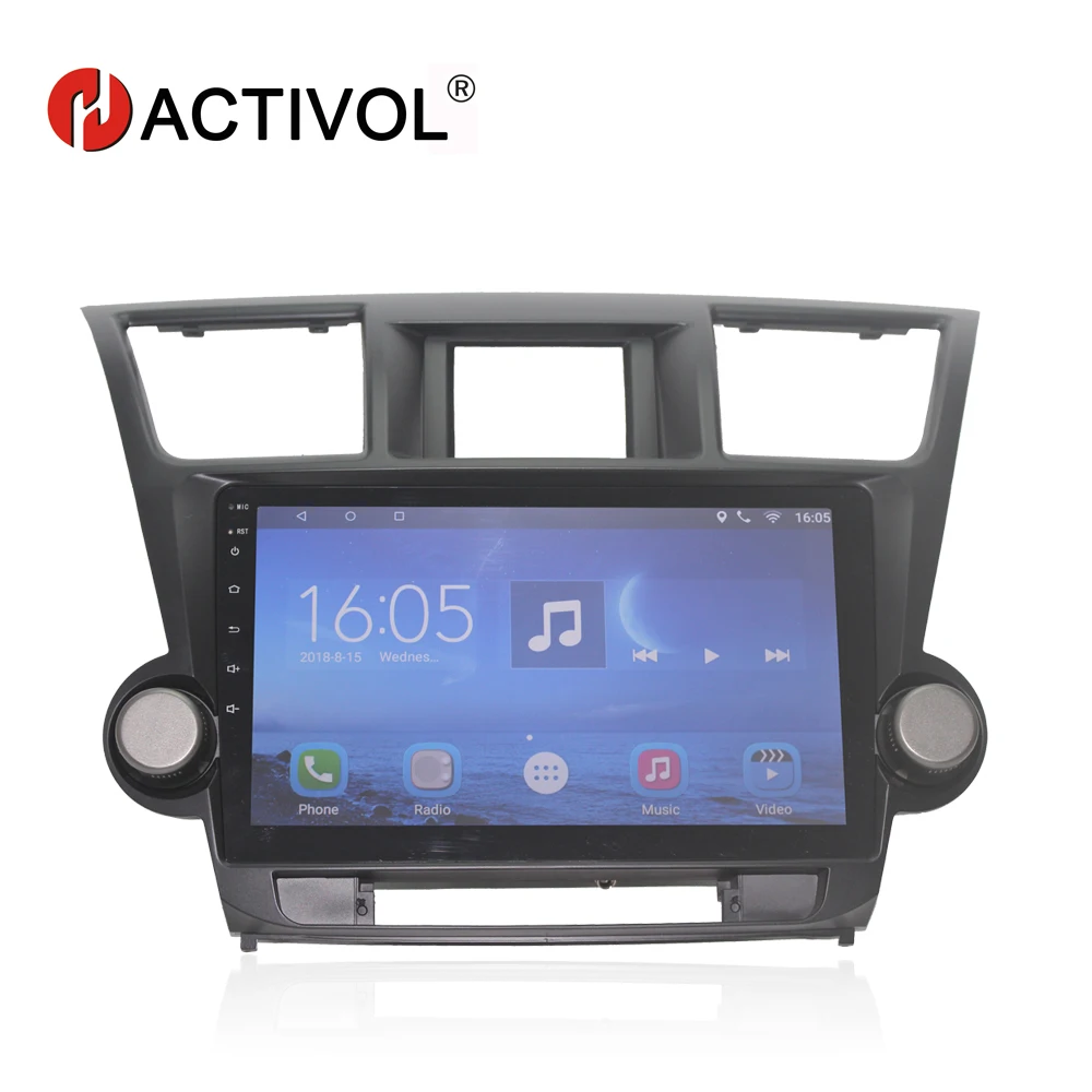 HACTIVOL 10 1 &quotчетырехъядерный автомобильный радиоприемник для Toyota Highlander Kluger 2008 2012