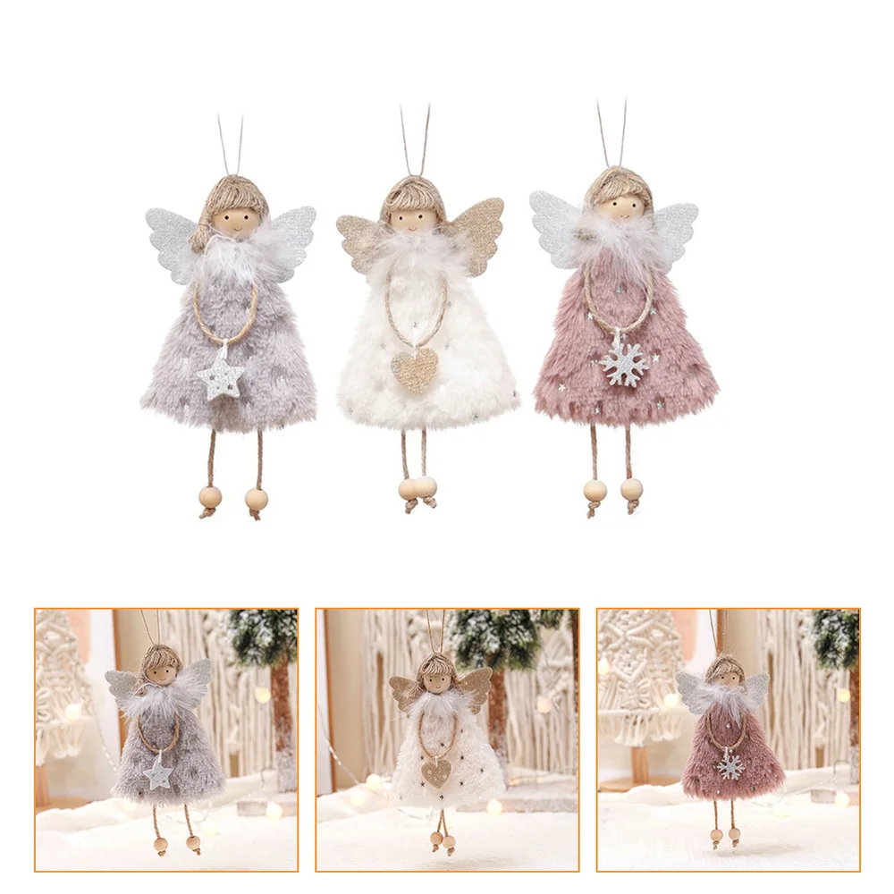 

3Pcs Adorable Angel Pattern Adornments Room Doll Ornament Gifts (Assorted Color)