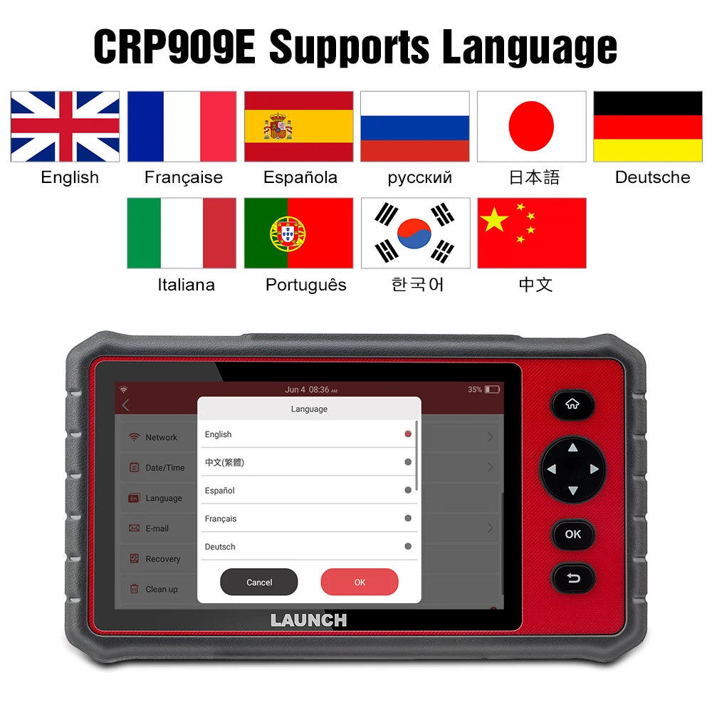 LAUNCH X431 CRP909E полный диагностический инструмент для автомобиля + подушка