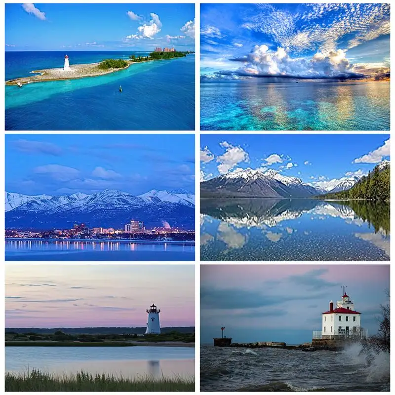 

RUOPOTY Crystal 5D DIY Diamond Painting 5D DIY Cross Stitch Crafts Kits Sky Seascape Mosaic Diamond Art Home Decoration Gift