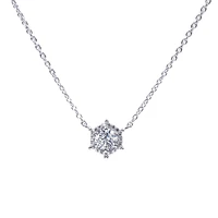 tianyu gems silver necklace round diamonds pendant 0 5ct1ct sparkle moissanite women 18k white gold plated jewelry accessories