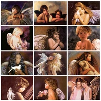 full square round 5d diy diamond embroidery angel rhinestone pictures diamond painting kid cross stitch mosaic home decor gift