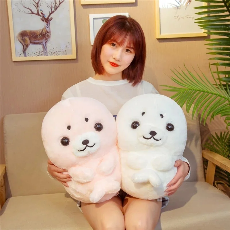 

32/40cm Cute Round Fat Seal Toy Chubby 3D Novelty Sea Lion Doll Plush Stuffed Toy Baby Sleeping Throw Pillow Gift for Kids Girls