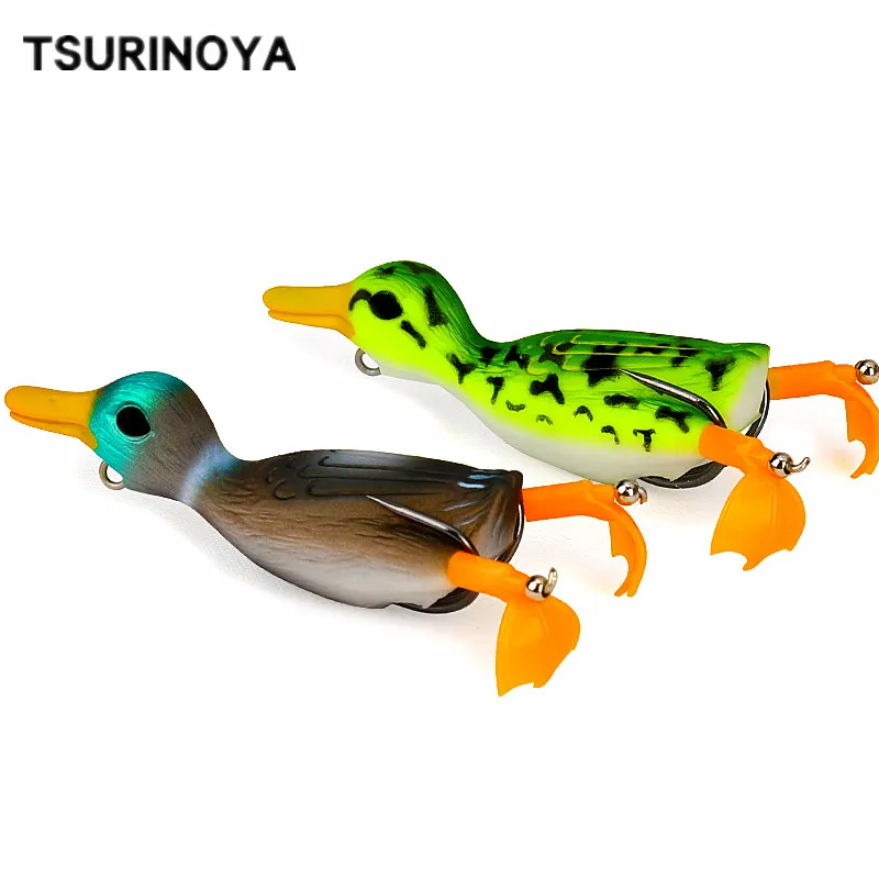 TSURINOYA Горячие утка для рыбалки мягкие блесны на удочку 7 см 10 5g вращающийся ноги