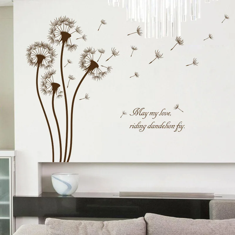 

Romantic Dandelion wall Sticker Home Decoration for kids room DIY Living Room Sofa Background Mural art Decals poster stickers